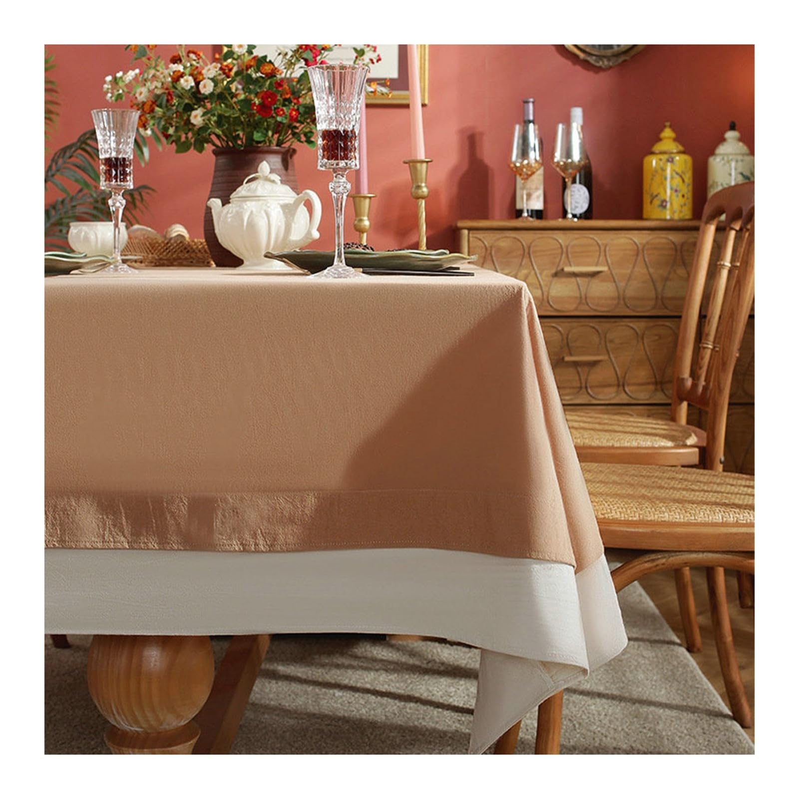 Nappe rectangulaire grand format facile à nettoyer style moderne