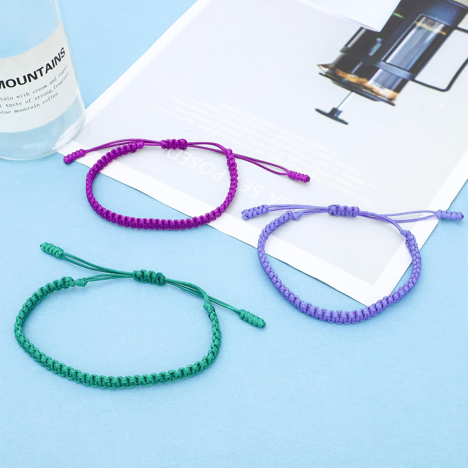 NEWITIN 9 Pieces Tibetan Bracelet for Protection Adjustable String Bracelets Rope Braided Bracelet Family Friend Couple Jewelry Friendship Gift for Women - Image 3