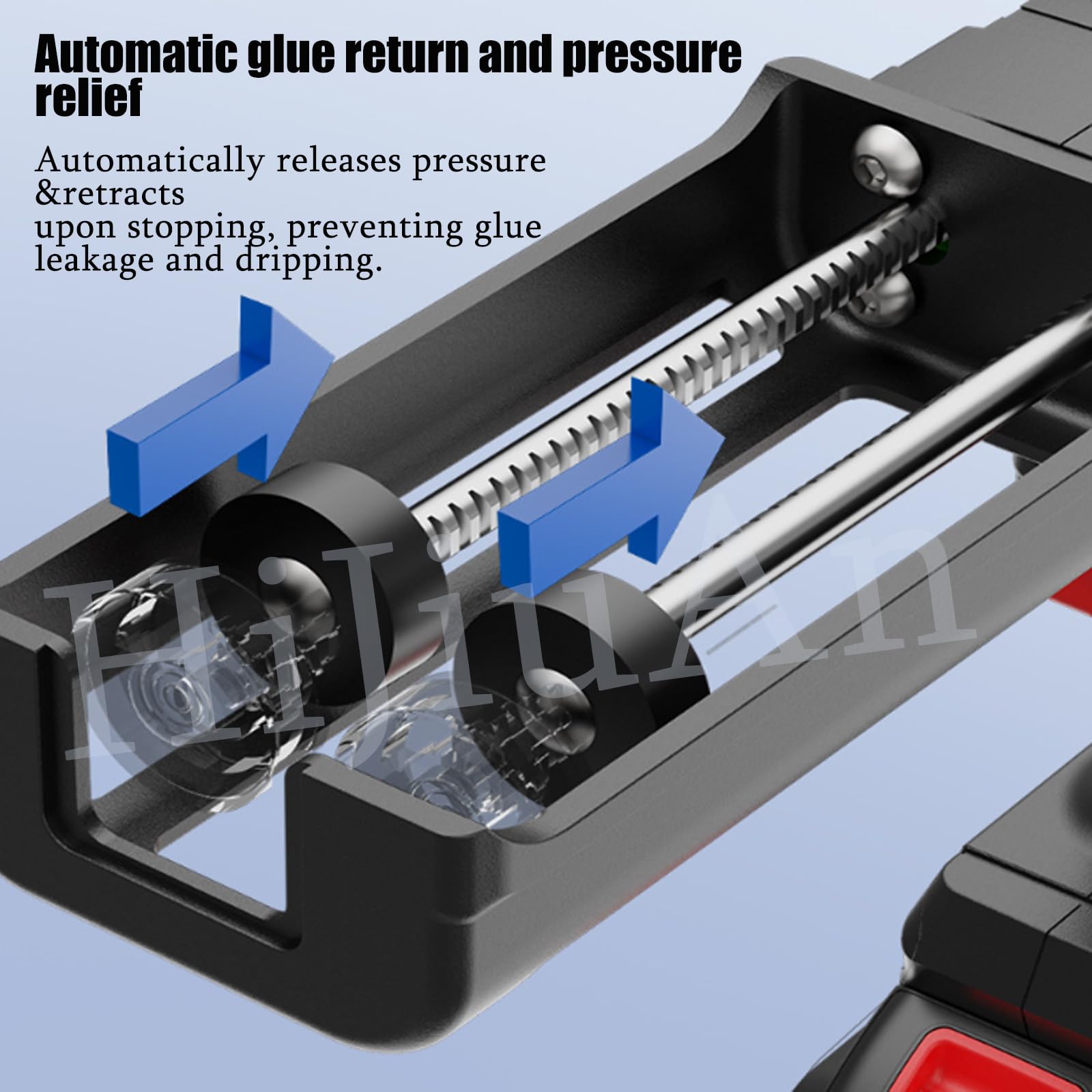 Pistola per sigillatura senza fili, kit di pistola adesiva elettrica a doppio tubo con 6 velocità regolabili, batteria da 2500 mAh e luce LED, funzione di controllo della velocità di crociera per