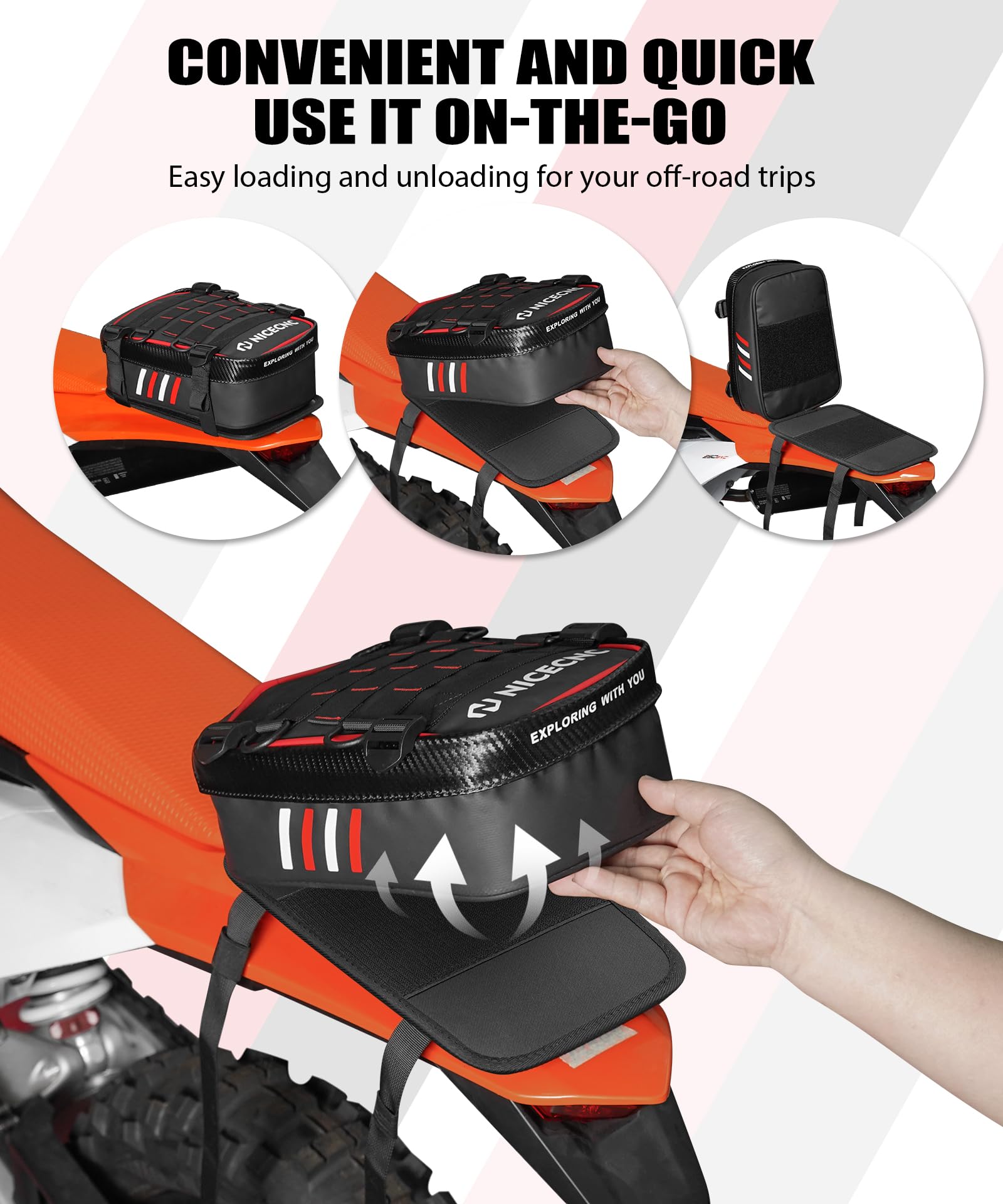 NICECNC Borsa Fender posteriore impermeabile per Dirt Bike Motocross Tool Organizzatore universale