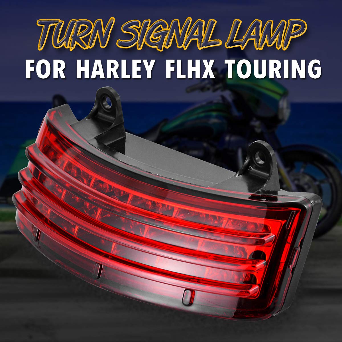 KATUR Motocykl Tri-Bar Błotnik Światło Tylne Światło Tylne Światło Sygnalizacyjne Zintegrowane Uniwersalne Światło hamowania LED do Harley Street Glide Touring FLHX FLTRX (Czerwona soczewka)