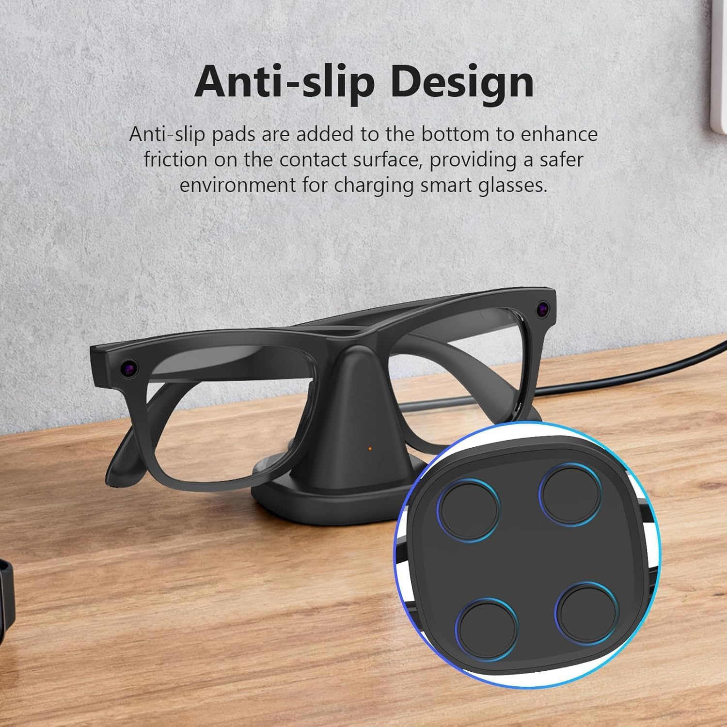 Charging Stand for Ray-Ban Meta Smart Glasses, Portable Charging Dock for Wayfarer, Headliner, Skyler with 3.3 ft USB-C Cable, Charger for Meta Glasses RayBan, RayBan Meta Accessories