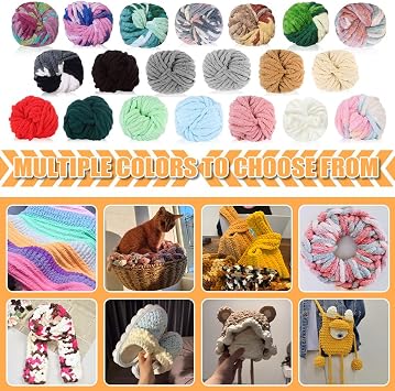 2 Pack Chunky Yarn for Hand Knitting,Multiple Colors Chenille Yarn for Knitting & Crochet,Soft Chunky Wool for Blankets,Cushion,Scarves,Pet Beds,Bags,Hats,Sweaters(Dark Green)