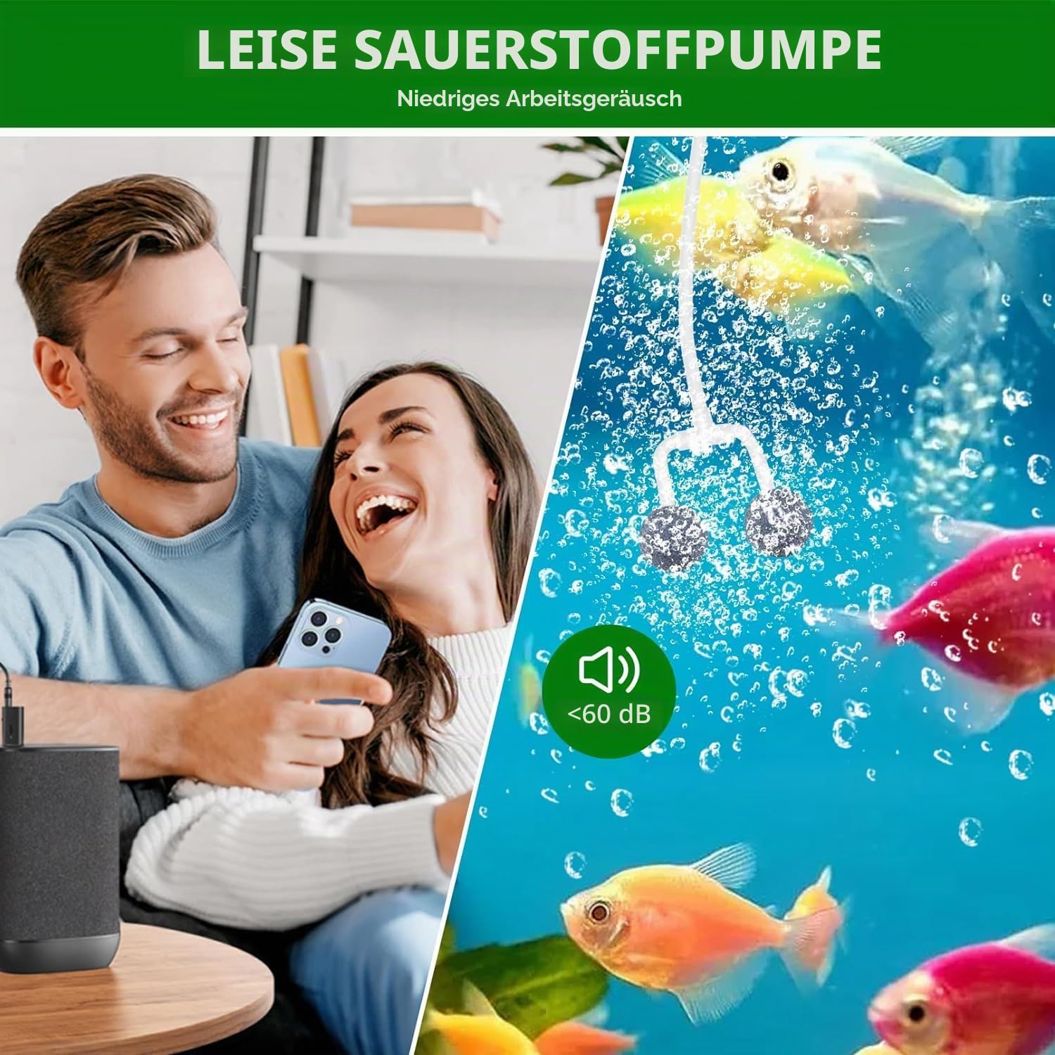 Solar-Belüfter mit Luftpumpe, 3 Modi (18H/36H/72H) – 4 W, 2200 mAh, Blasenregler für kleine Außenbecken