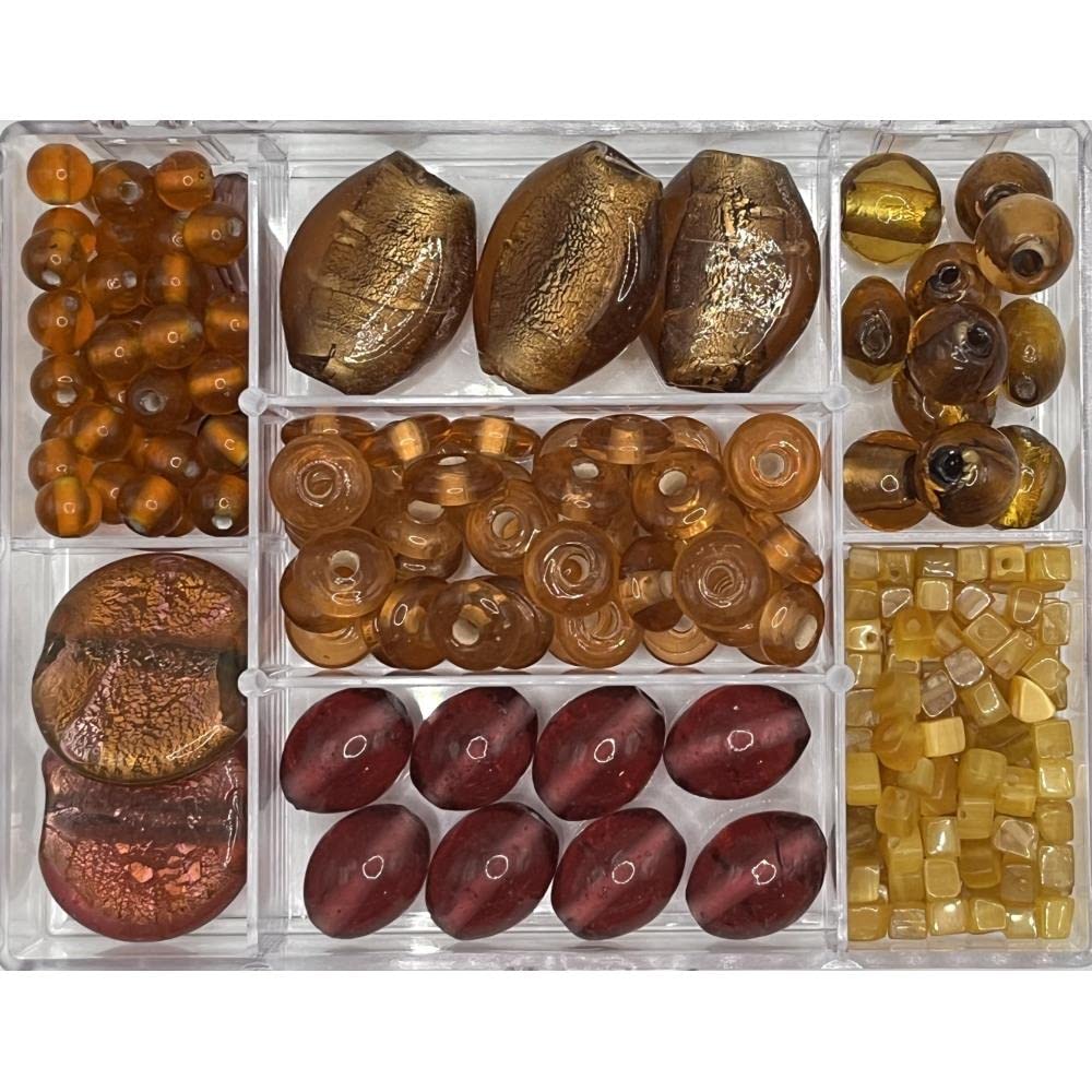 Bead Bazaar Glass Beads in A Case-Red
