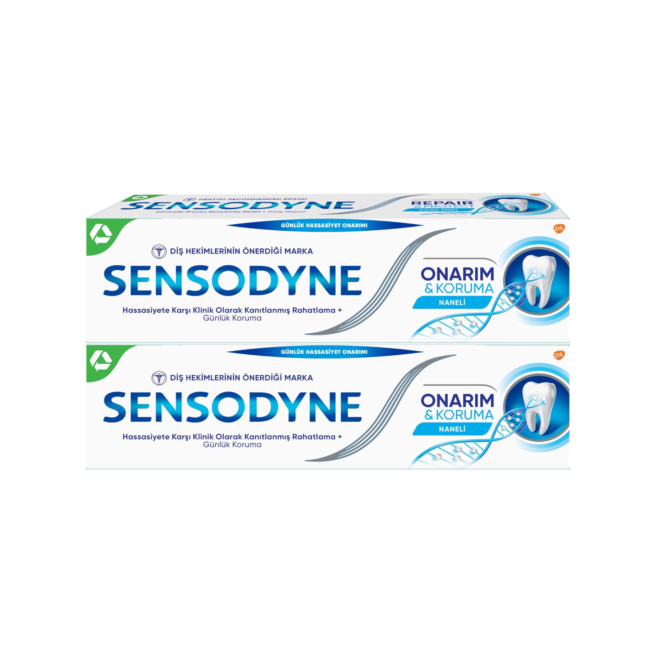 Sensodyne Onarım & Koruma Diş Macunu, Naneli (2 x 75 ml)