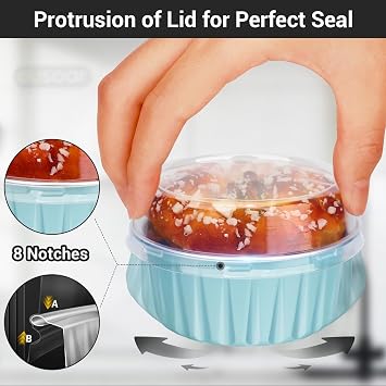 EUSOAR Cupcake Liners for Baking, 50pcs 5oz Muffin Liners, Disposable Foil Ramekins, Dessert Containers, Aluminum Foil Baking Cupcake Cups Holders Pans with Lids 5 Colors Mixed