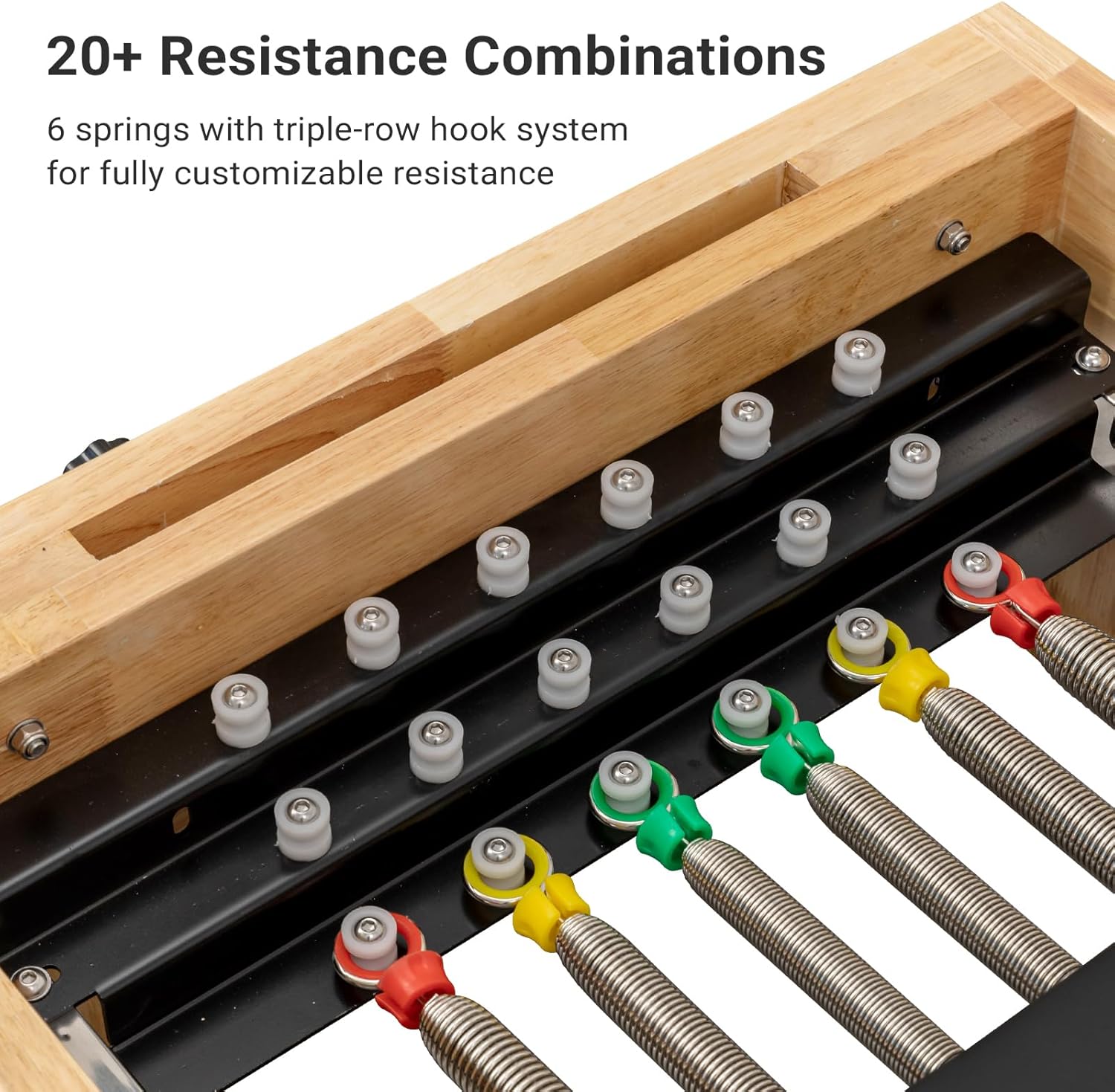 Lifitness Pilates Reformer,Oak Wood Pilates Reformer Bed for Home Workouts,Strengenth Training Machine with Jump Board,Pilaes Box