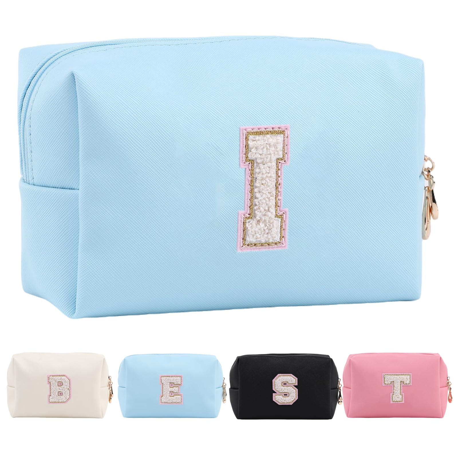 Personalized Makeup Bag,Waterproof Travel Makeup Pouch Cosmetic Bag Birthday Gift for Women Mom，Bride Bridesmaid Cosmetic Bag A-Z — view 152