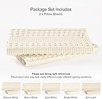 Vista 94 de PHF Fundas de almohada 100% algodón con tejido de gofre de 24 x 24 pulgadas, paquete de 2 fundas cuadradas para decoración elegante del hogar, sin