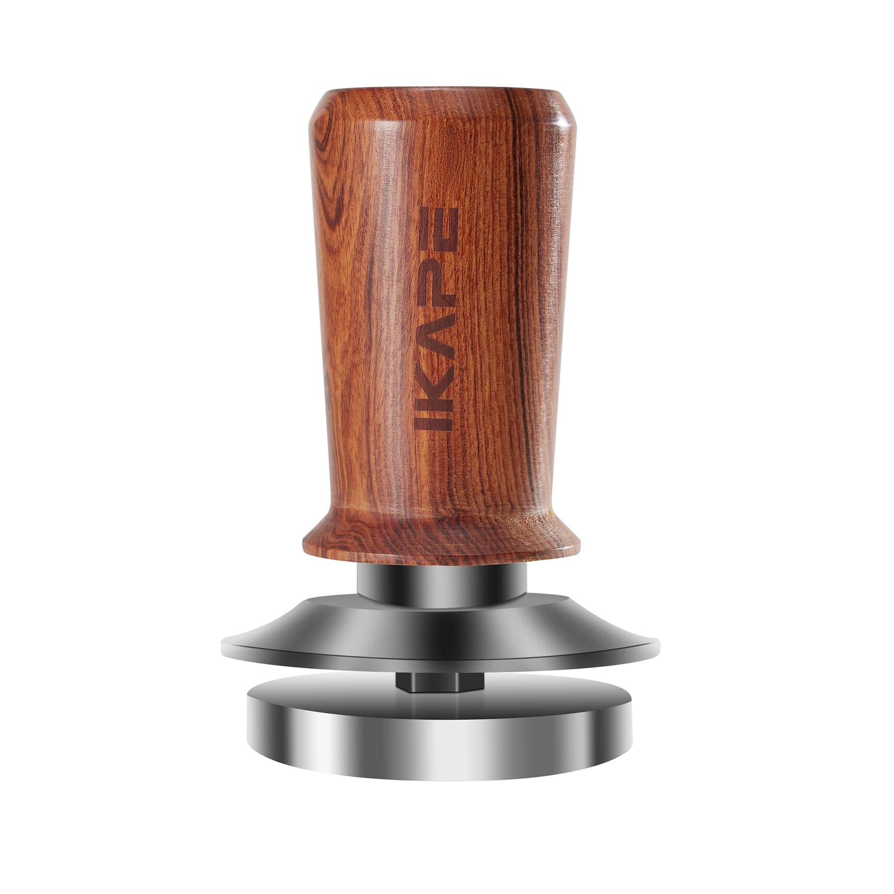IKAPE 58.35mm Espresso Coffee Tamper, Spring-loaded Calibrated Tamper with Premium Stainless Steel,Walnut Wooden-Handle Tamper Compatiable with Over 58MM Espresso Machine Bottomless Portafilter