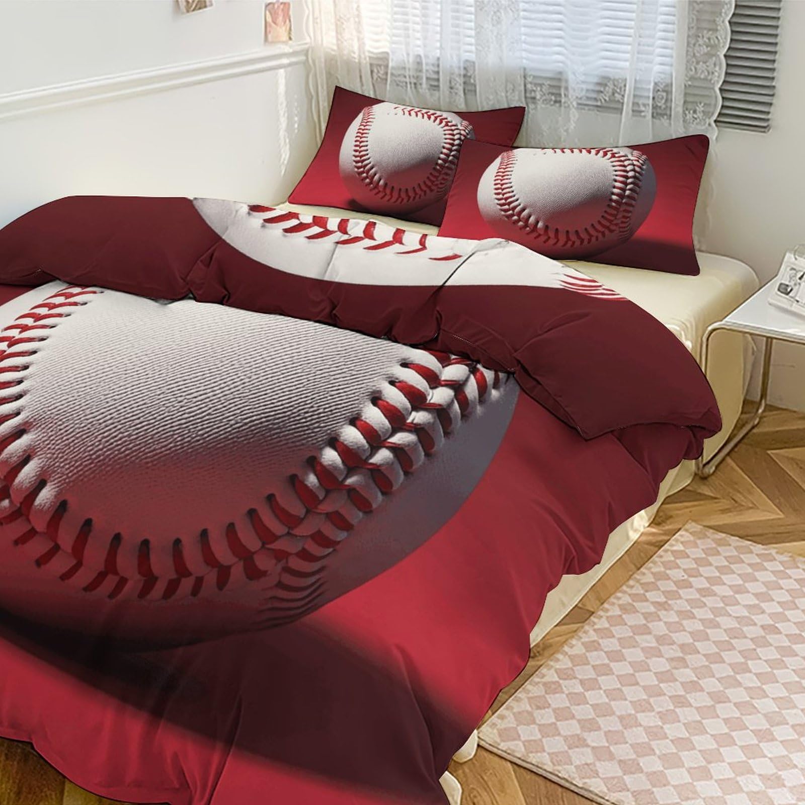 Couette baseball grand lit pour chambre d'enfant et décoration d'hôtel