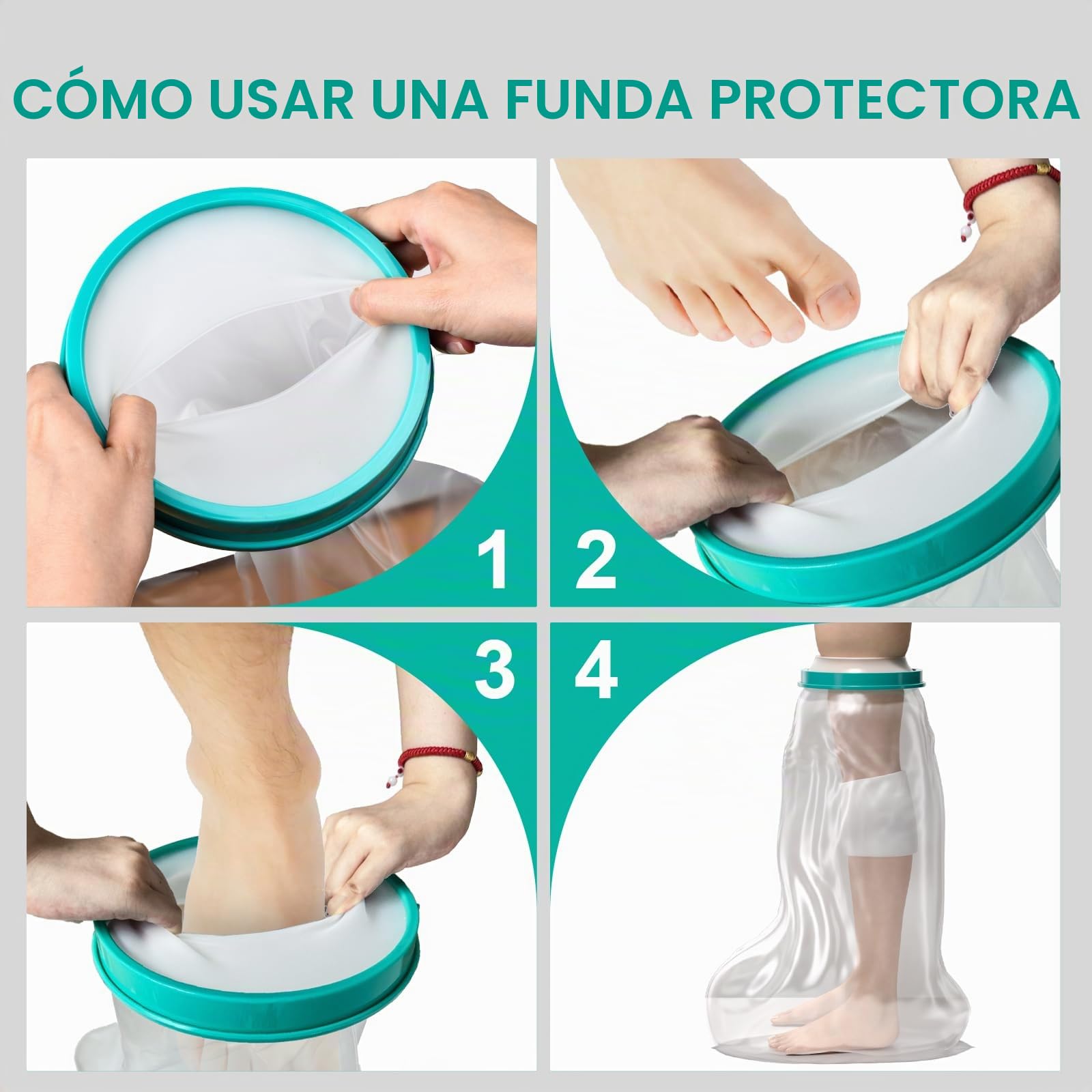 Cubreyeso Reutilizable Impermeable para Pierna de Adulto para Ducha, Adecuado para Uso Durante el Lavado, Baño y Ducha, Brindando Protección Impermeable para Yesos y Vendajes