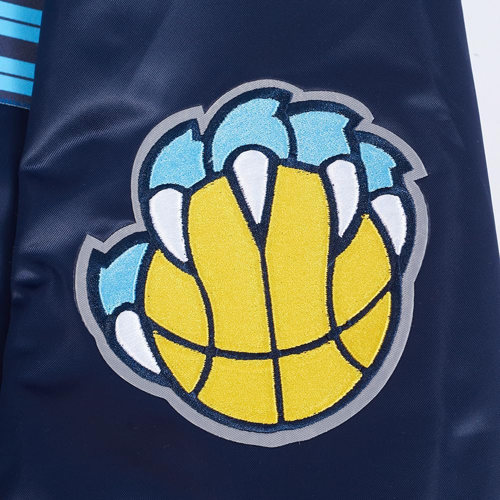 Pro Standard Mens NBA Memphis Grizzlies Classic Satin Satin Jacket Midnight Navy S - Image 6