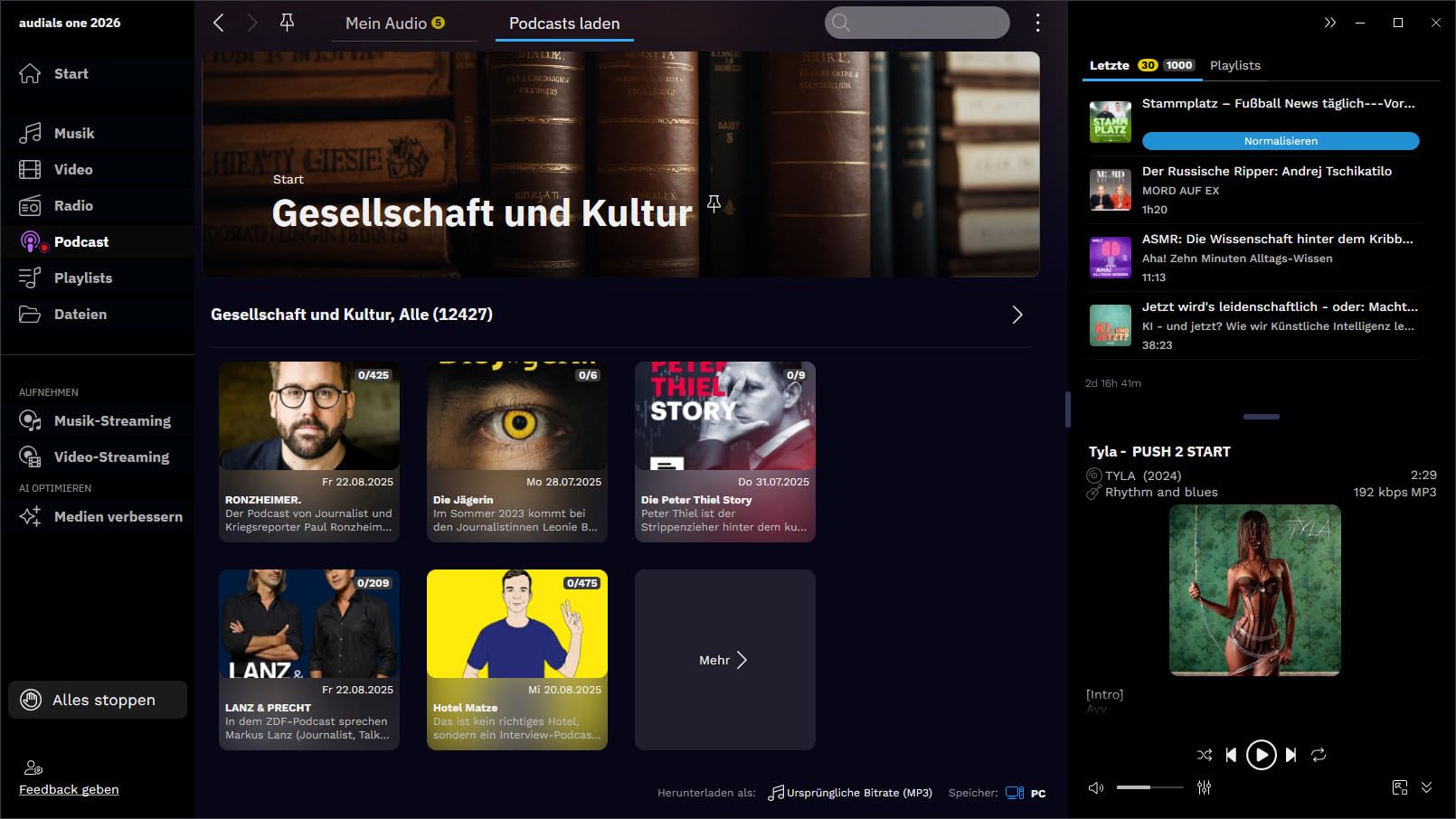 Audials one 2026 - Streaming-Rekorder & Konverter für Musik, Video, Radio, Podcast | Standard | 1 Gerät | 1 Benutzer | PC Aktivierungscode per Email