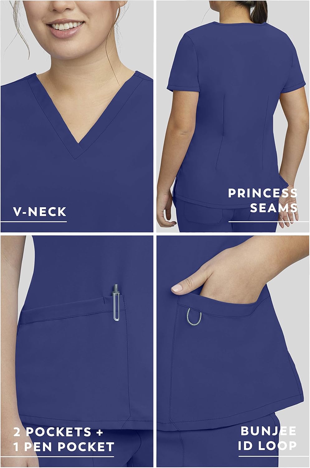 STAT MEDICAL WEAR Women Scrub Set, V-Neck Top with 3 Pockets and Drawstring Jogger Pant with 5 Pockets - 100210 - Image 3