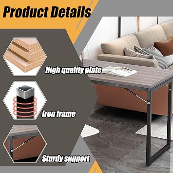 Fold Down Desk Wall Mounted - Multi-Functional Drop Leaf Table for Small Spaces, Rustproof Frame, Easy Install