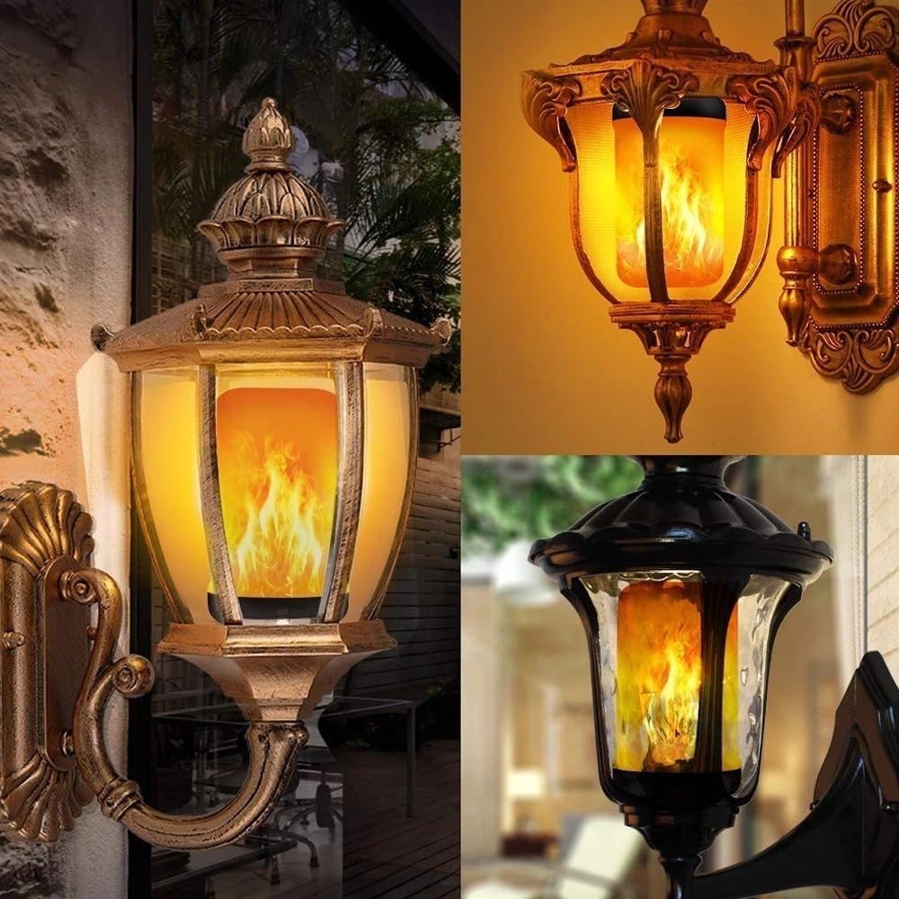 JZ LED Bombilla de llama,E27 Standard Base Flame Bulb,5W Flame Bulb Party Bulb Lights,Upside Down Effect,Energy Efficient Flaming Fire Lights for Indoor/Outdoor Use (8 PCS)
