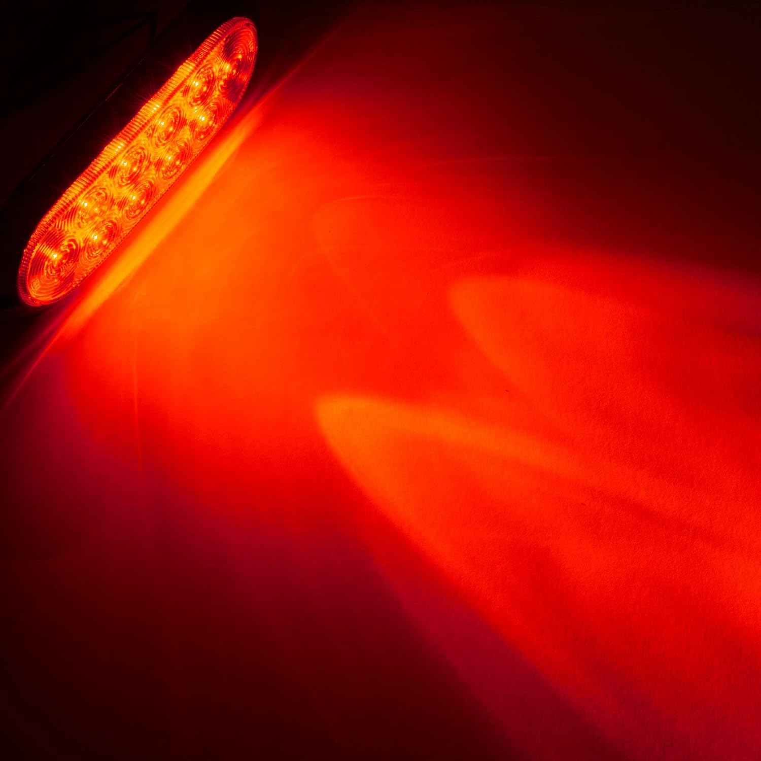 Long Haul Clear/Red 6" Oval Surface Mount Stop/Tail/Turn LED with Chrome Bezel | Kit (4 Pack)