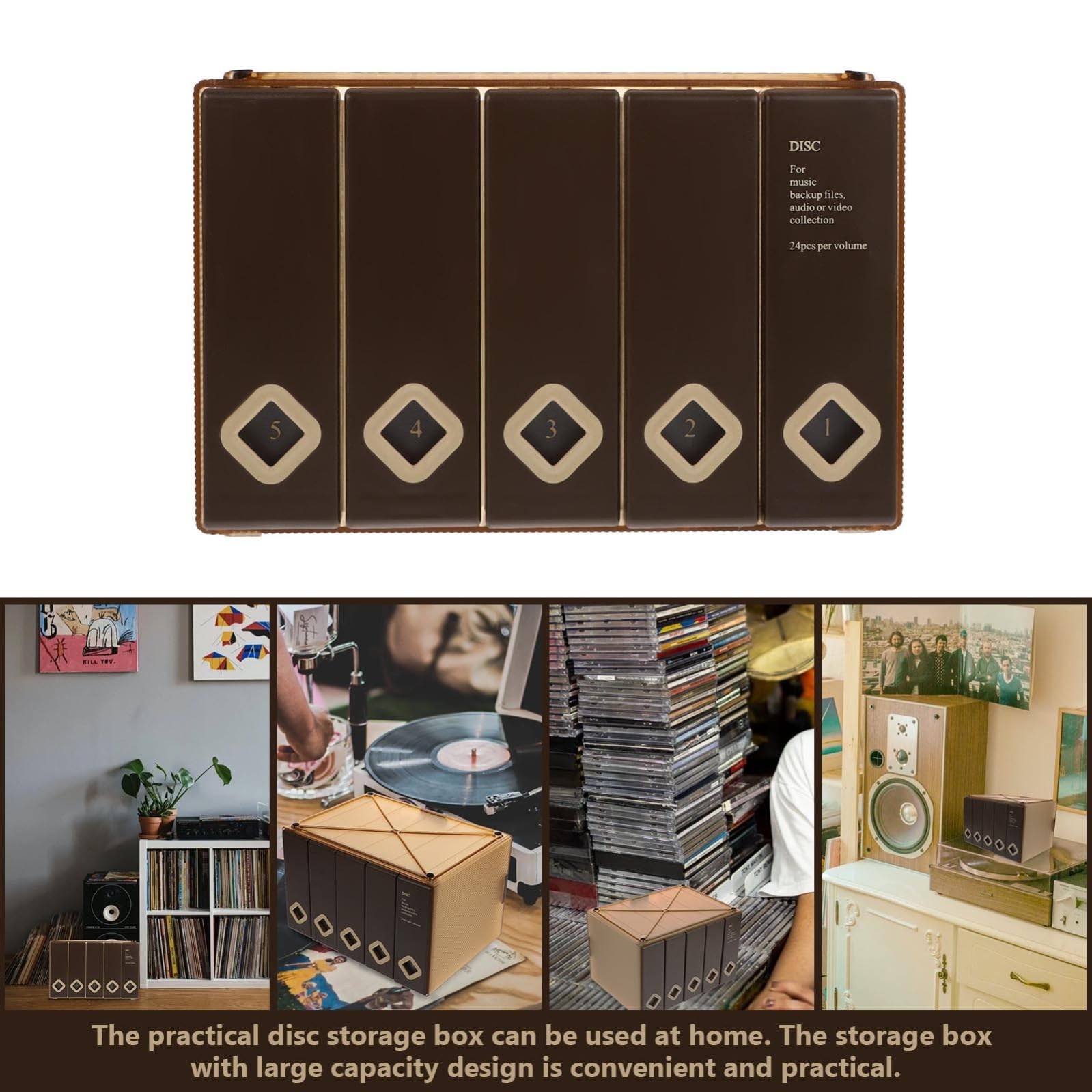 Beaupretty Custodia Portatile per CD Grande Capacità Tasche Doppie in Plastica e Tessuto Non Tessuto, per Organizzare Fino in Casa o Viaggio