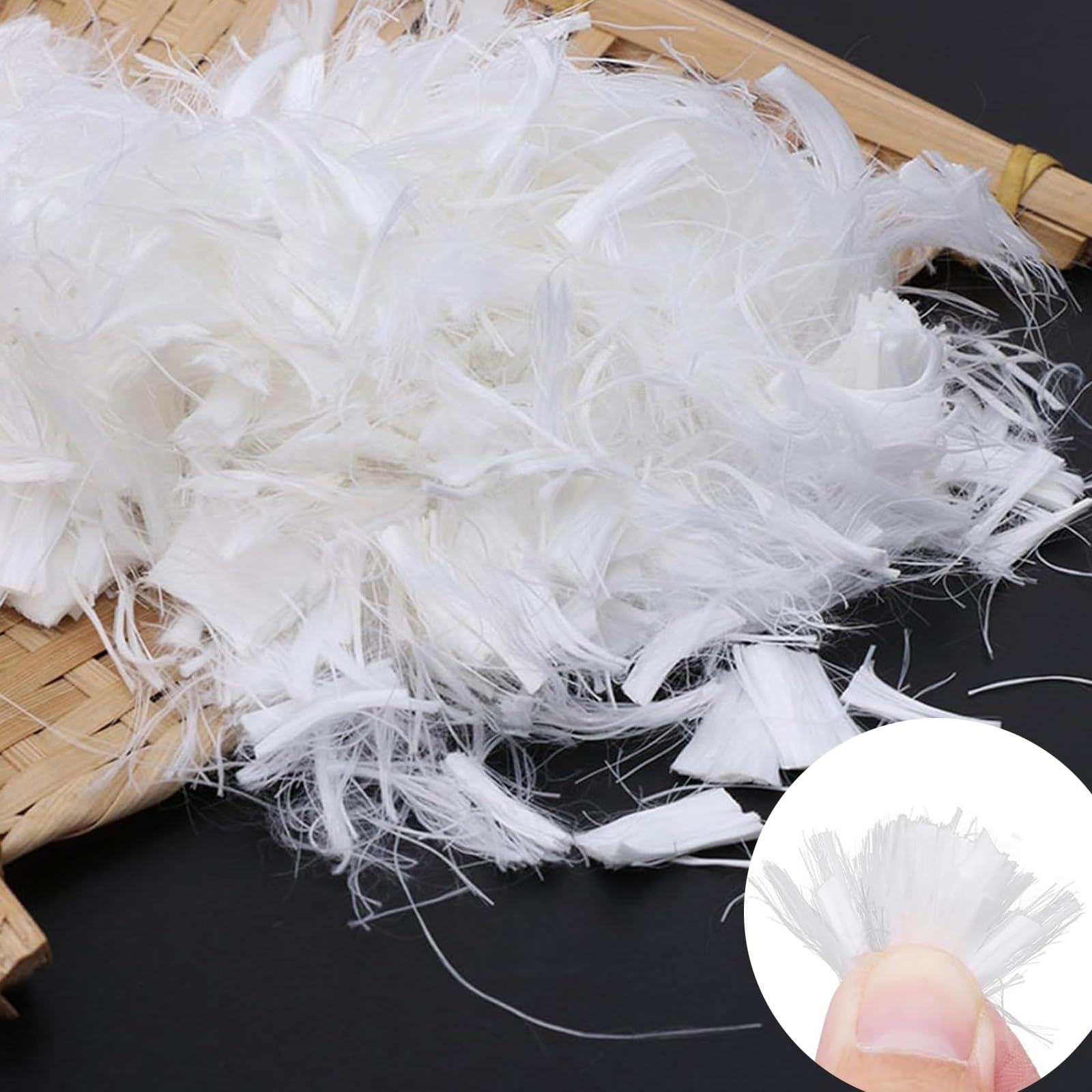 Fibras de polipropileno para hormigón y pavimento, 1000 g, 3 mm, refuerzo de fibra de vidrio para evitar grietas
