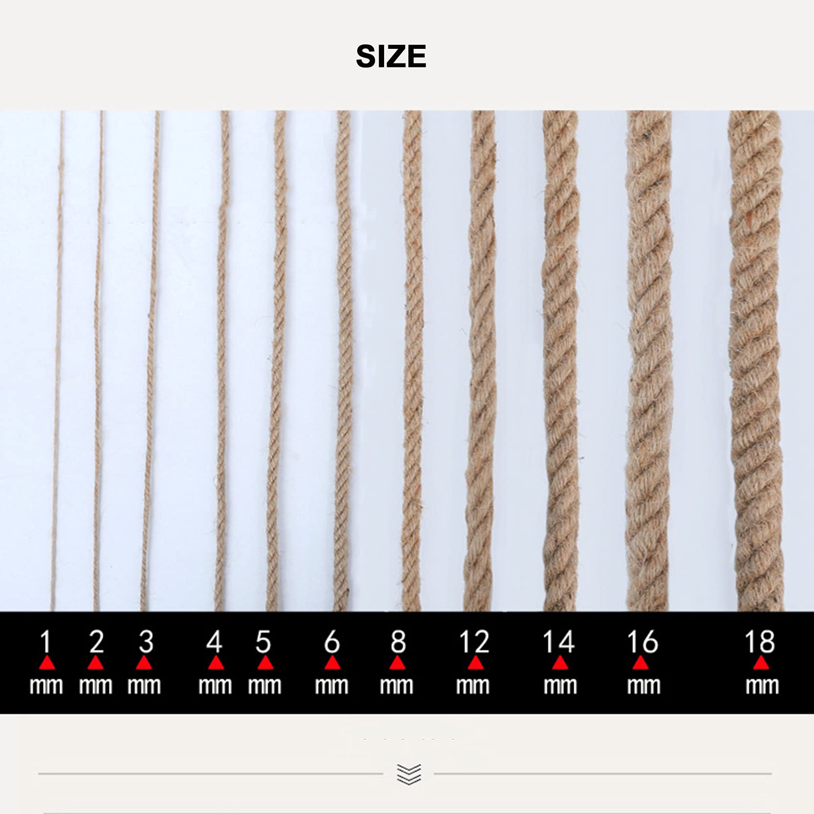 ZNKZJ Hanfseil 100M x 2,Dicke Starkes natürliches Juteseil,Mehrzweck-Mehrstrang-Jute-Schnur-Makramee-Schnur für Kunsthandwerk. Garten, Verpackung，Dekorationen,200m-5mm