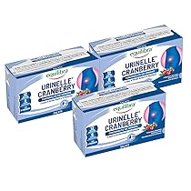 Equilibra Integratori Alimentari, Urinelle Cranberry, Integratore per la Funzionalità delle Vie Urinarie, Drenante, con Mirtillo Rosso, con D-Mannosio, Senza Glutine, 3 Pezzi da 12 Bustine Orosolubili