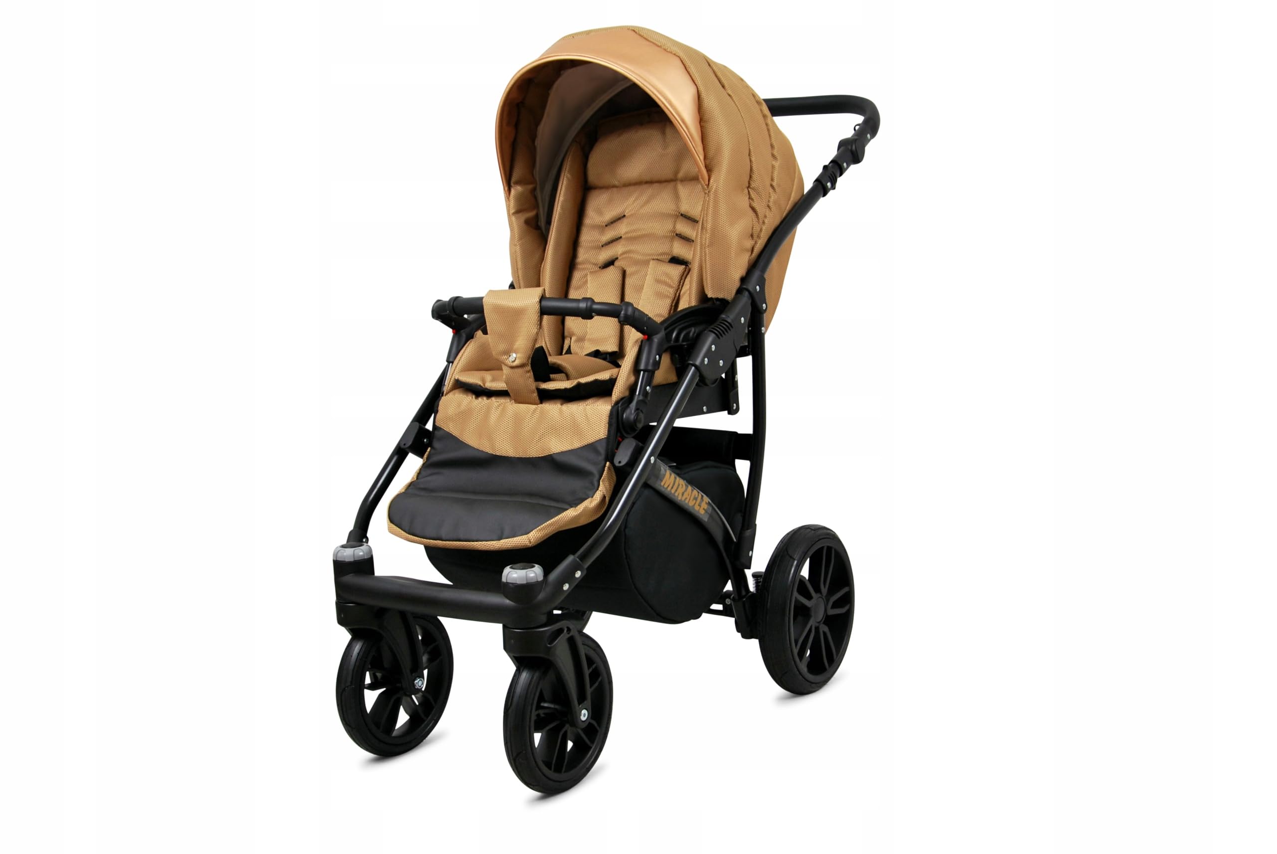 BabyLux® Enfant Poussette Combinée Set 3 en 1 - Miracle - incl. Nacelle, Canne, Siège de voiture - Siège Auto - Pliable - avec Sac à langer, Habillage pluie, Moustiquaire etc.