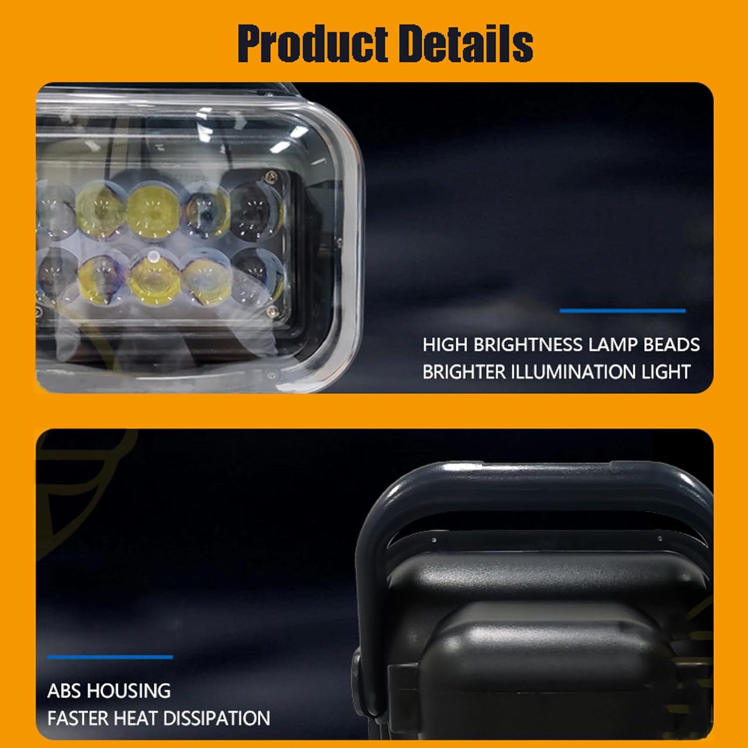 Vehicle Searchlight LED 50W Remote Control Searchlight Automatically Receives Signals for Off-Road Vehicles, Trucks, Motorcycles, Boats