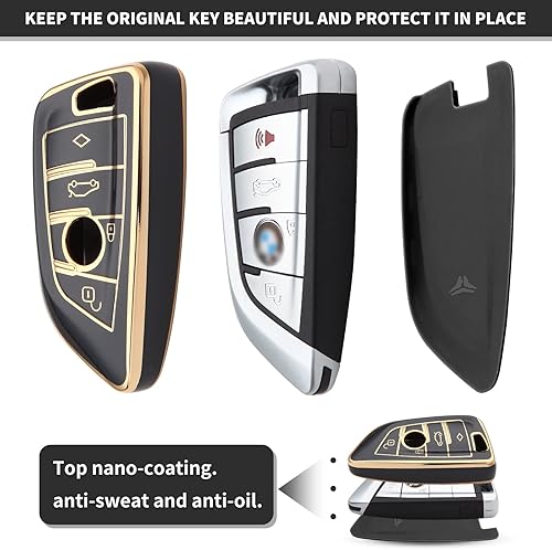 Miniatura 8 de Compatible con la serie BMW 2, 3, 5, 6, 7, X1, X2, X3, X4, X5, X6, funda especial de TPU antihuellas, accesorios para mujer (blanco)