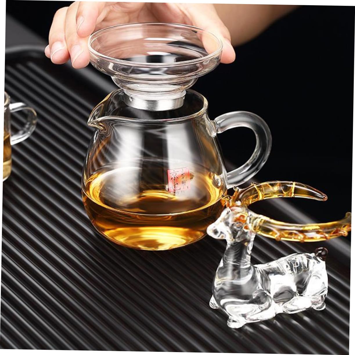 Colador de Té de Malla Creativa de Vidrio Blanco, 1 Juego