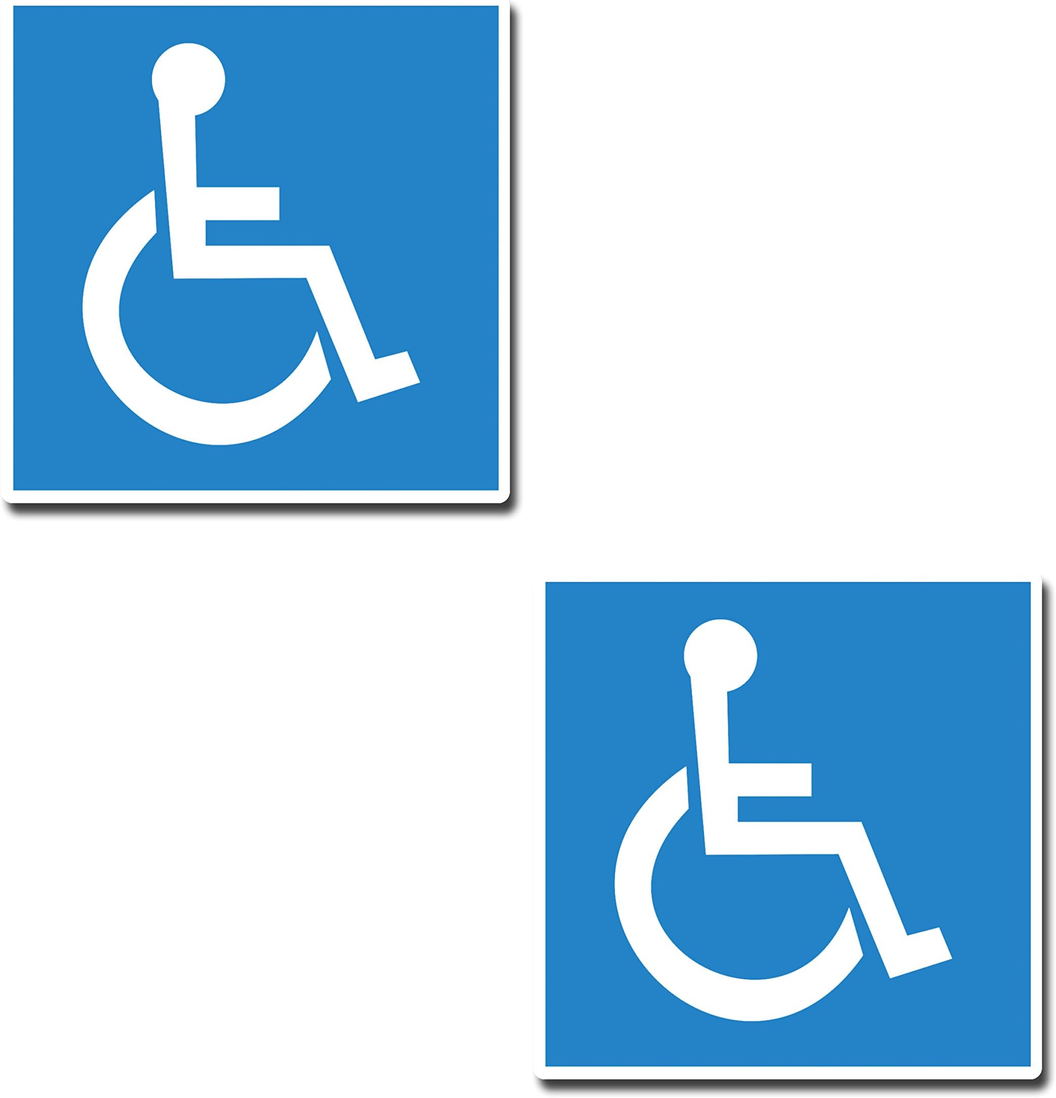 2 x Disabled Blue Mobility Badge Car Bus Sticker Campervan Caravan Decal #0218 (Static Cling)