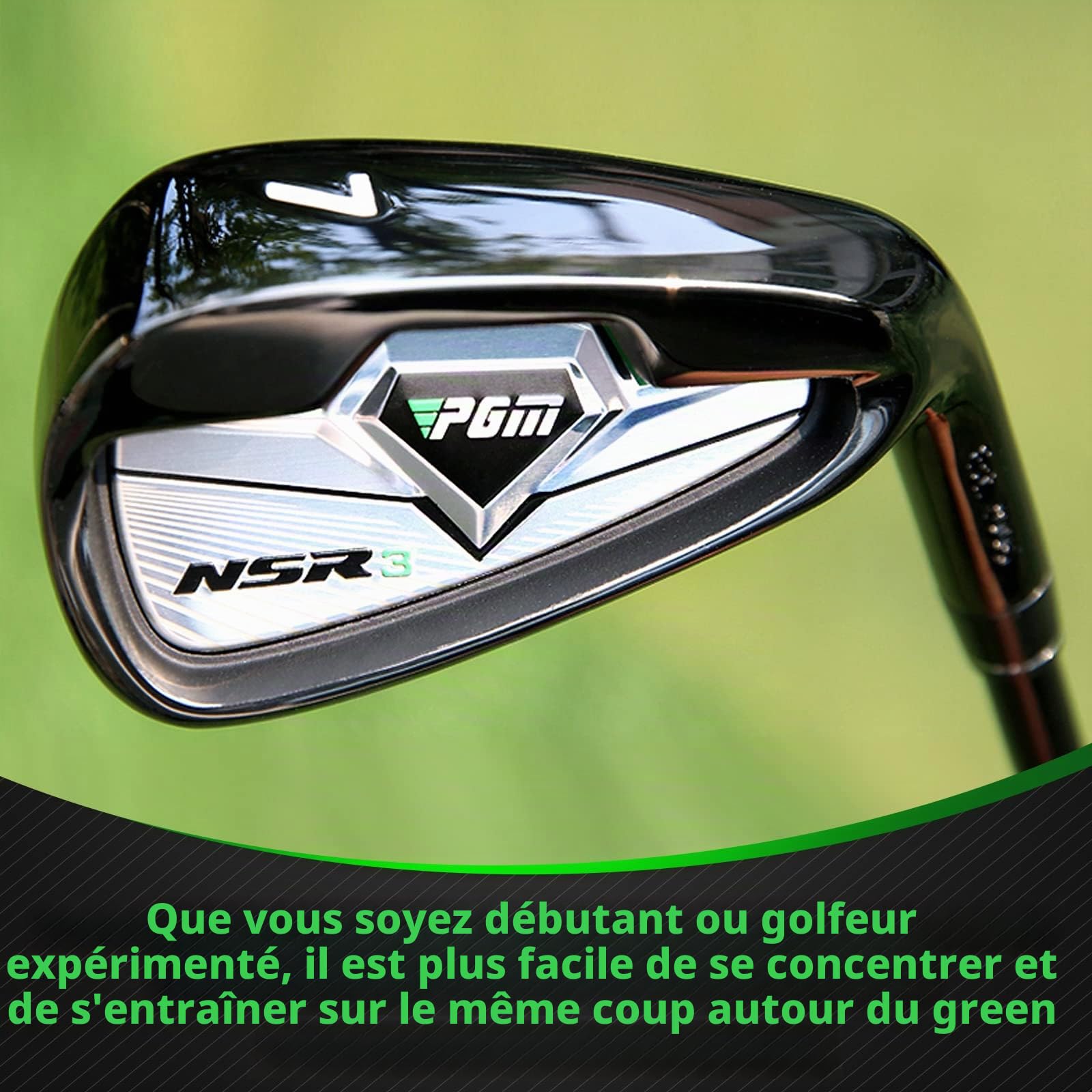 PGM Club de Golf NSR III Golf Iron Thru Gap Wedge avec tiges en Graphite pour golfeurs droitiers – S/R Flex