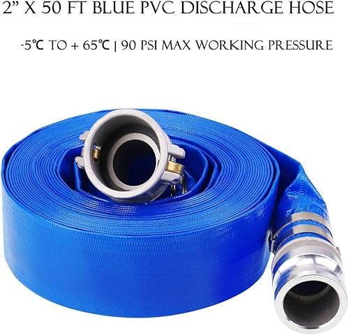 Vista 3 de Eastrans El kit de bomba de manguera de descarga incluye manguera de retrolavado de PVC azul de 2 x 50 pies y manguera de succión de PVC verde de 2
