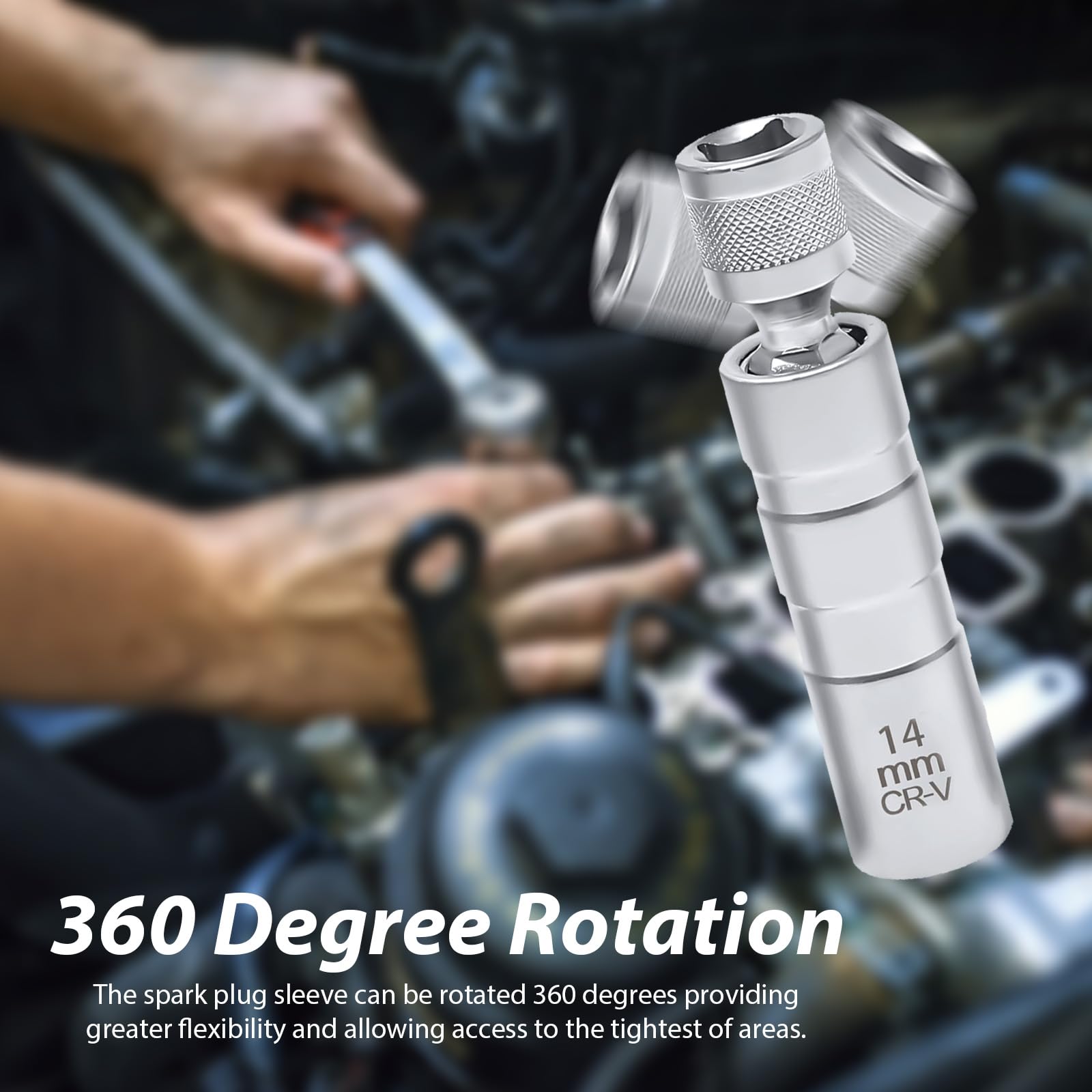 Oumuik Spark Plug Wrench Set 4Pcs,Car Repair Parts Spark Plug Set, Car Repair Tool, Heavy Duty