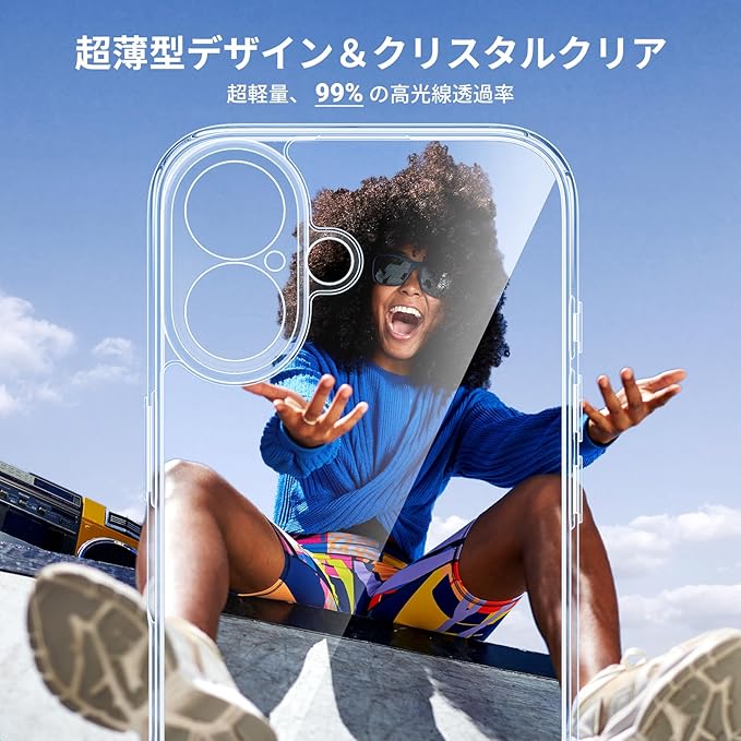 UGREEN iPhone 16 Plus Case, US Military Protection Shockproof Anti-yellowing iPhone Case TPU + PC Clear Case, Ultra Thin Design, Anti-Yellowing, Transparent, Scratch Resistant, Screen Camera,