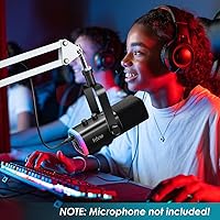 Vista 6 de Brazo de boom blanco para Fifine AM8 - Brazo de micrófono blanco compatible con el micrófono Fifine AM8, brazo de boom de micrófono profesional