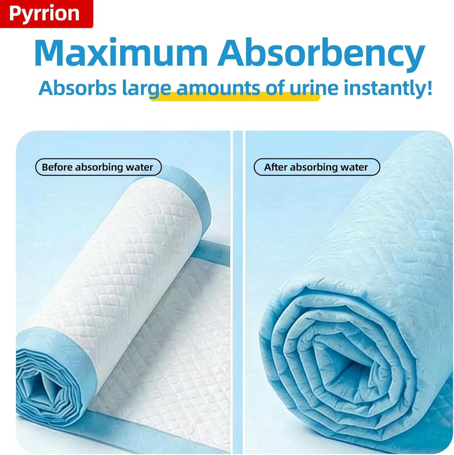 80 Count 32” x 35” Disposable Underpads, Super Absorbent Leakproof Quick‑Drying Pads for Baby, Puppy and Adults, Puppy Pads, Dog Pee Pads, Changing Pad, Bed Pads Disposable Adult