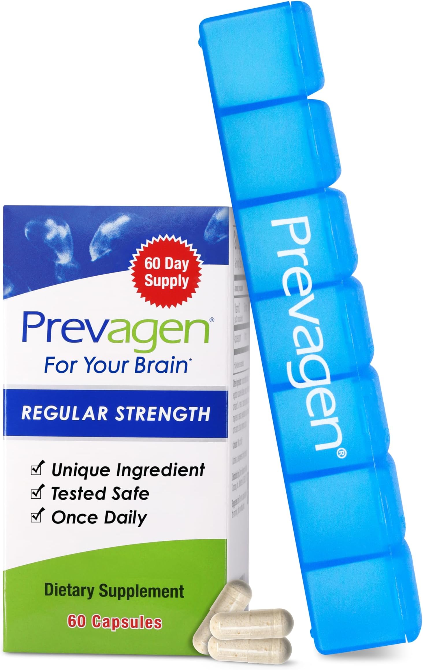 (Quincy-Bioscience) Prevagen Regular Strength 10Mg 60 Count Bottle 60 Count (Pack of 1) Multi