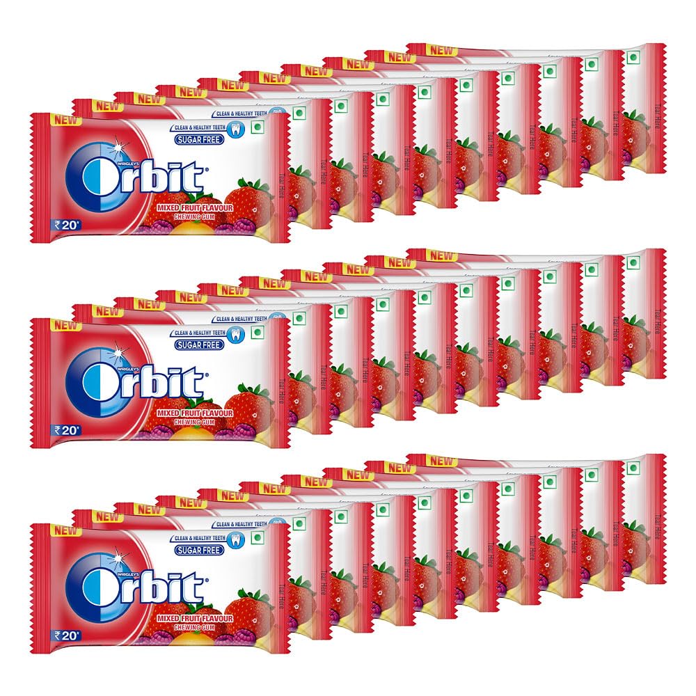 See full amazon price history chart for Orbit Sugar Free Chewing Gum Pack | Mixed Fruit Flavour Gum | Chewing Gums for Clean and Healthy Teeth | Easy to Carry and Pocket Friendly | 9.9 g | Pack of 30 Orbit Sugar Free Chewing Gum Pack | Mixed Fruit Flavour Gum | Chewing Gums for Clean and Healthy Teeth | Easy to Carry and Pocket Friendly | 9.9 g | Pack of 30 (B0CJ6SFJFZ) Amazon Price History, Amazon Price Tracker