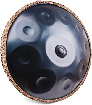 Beginner Handpan Drum D Minor 10 Notes 22 Inchs Steel Hand Drum,with Soft Hand Pan Bag, 2 Handpan Hammers, Handpan Stand, Dust Free ClothSize440Hz,ColorBlue