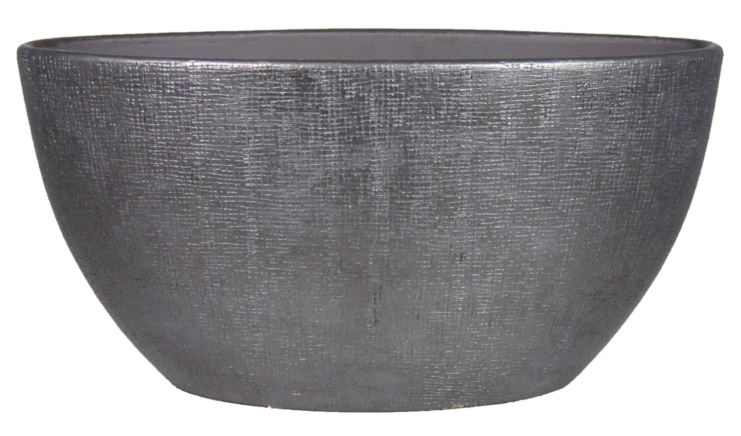 INNA-Glas Owalna ceramiczna doniczka, czarna, 49x20x25 cm