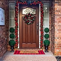 Vista 2 de Guirnalda de bolas de Navidad de 6 pies / 1.8 m, adornos de bolas colgantes inastillables para Navidad, decoraciones para colgar en casa