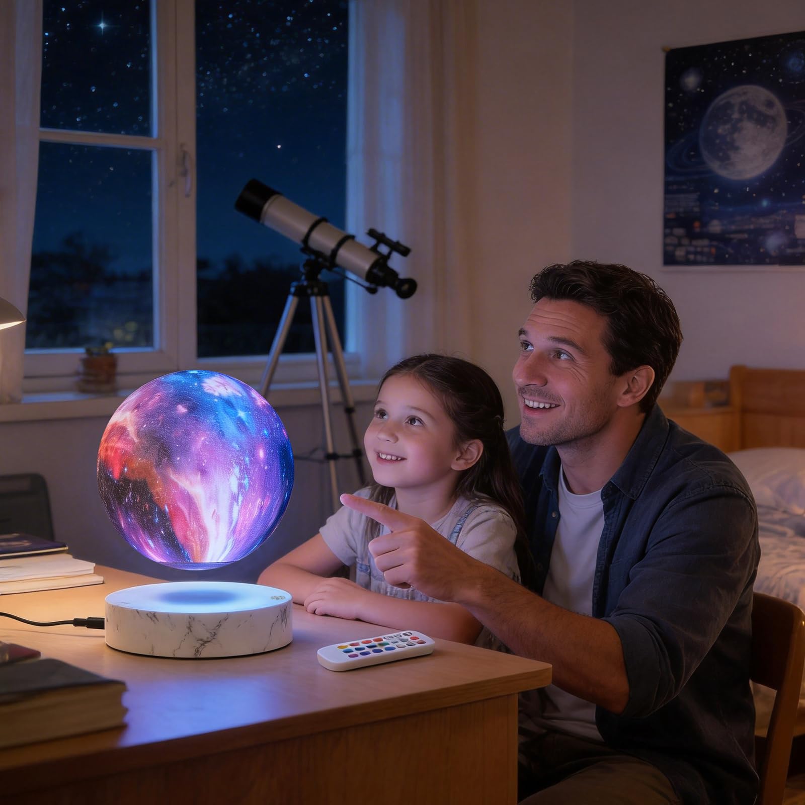 Lampada da luna a levitazione magnetica della galassia, 16 colori lampada a luna galleggiante - luce notturna per casa e ufficio regali unici