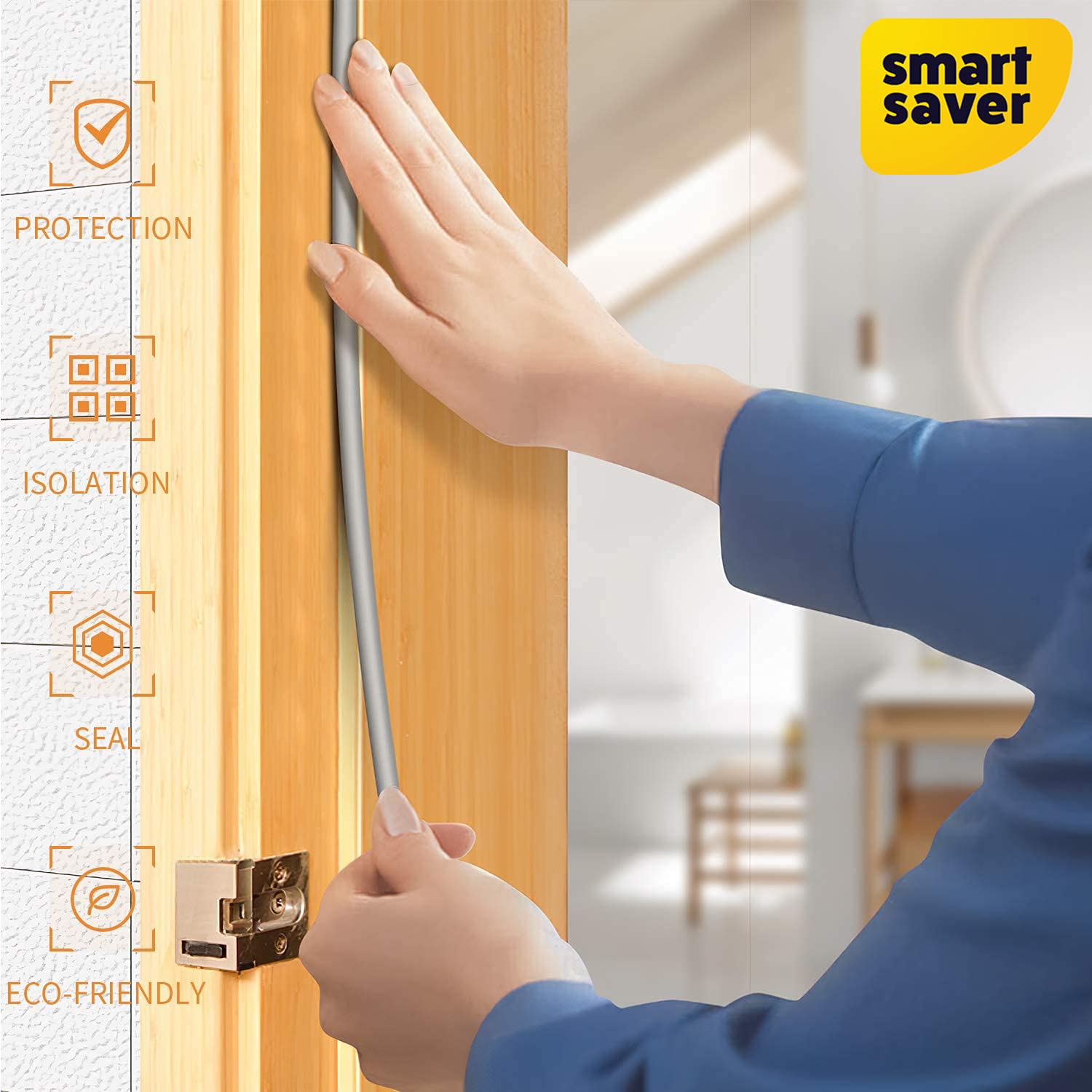 Smart Saver D Shaped (Grey) Self-Adhesive Epdm Doors and Windows Foam Seal Strip Rubber Weatherstrip 5 Meter (2 X 2.5 M = 5 Meter)-Pack of 1 3