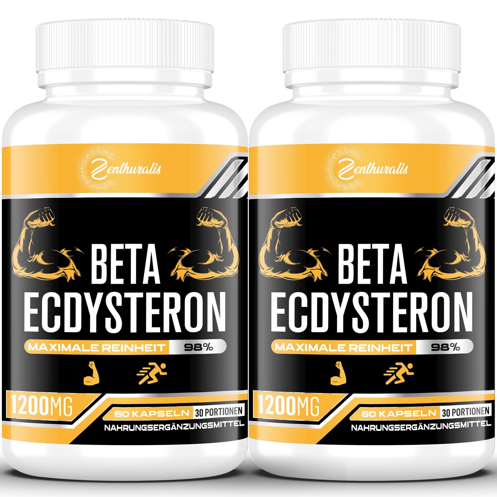 Supplemento beta-ecdysterone 1200 mg | purezza massima del 98%, 60 pezzi (confezione da 2)