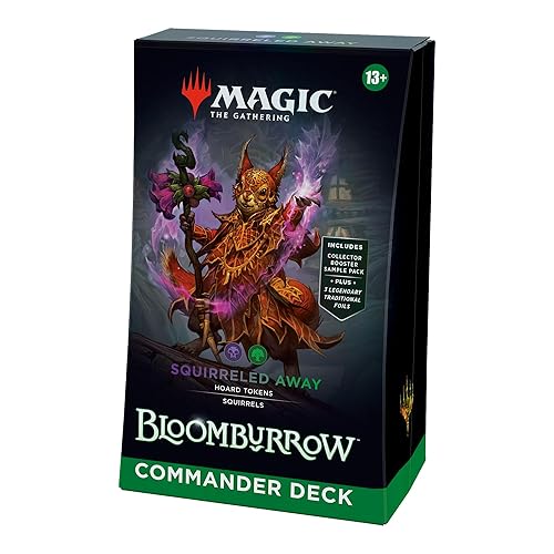 Magic: The Gathering Bloomburrow Commander Deck - Squirreled Away (100-Card Deck, 2-Card Collector Booster Sample Pack + Accessories) (English Version) - Commander Deck - Squirreled Away