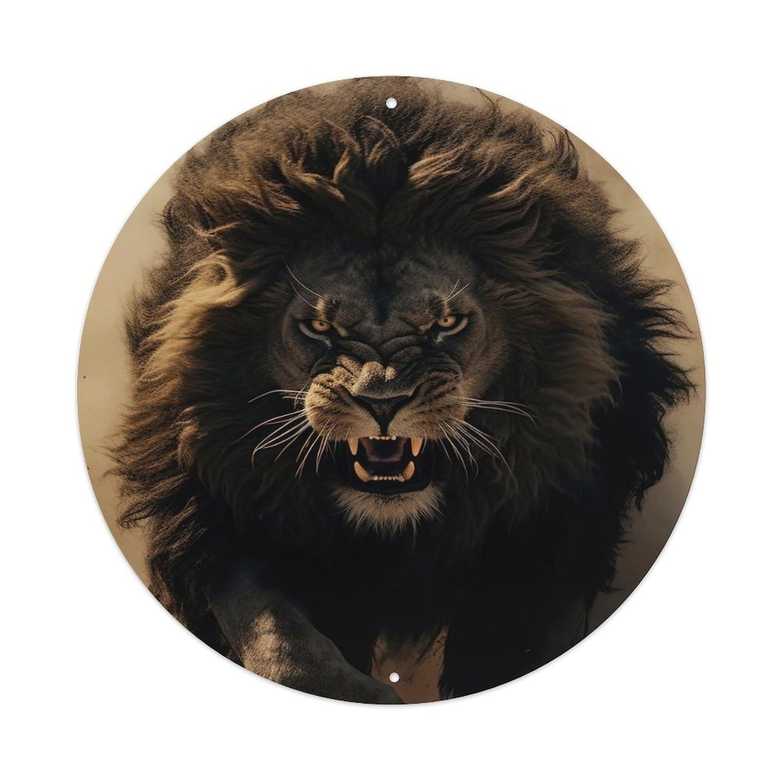 Animal Artwork Running Lion Metal Tin Sign