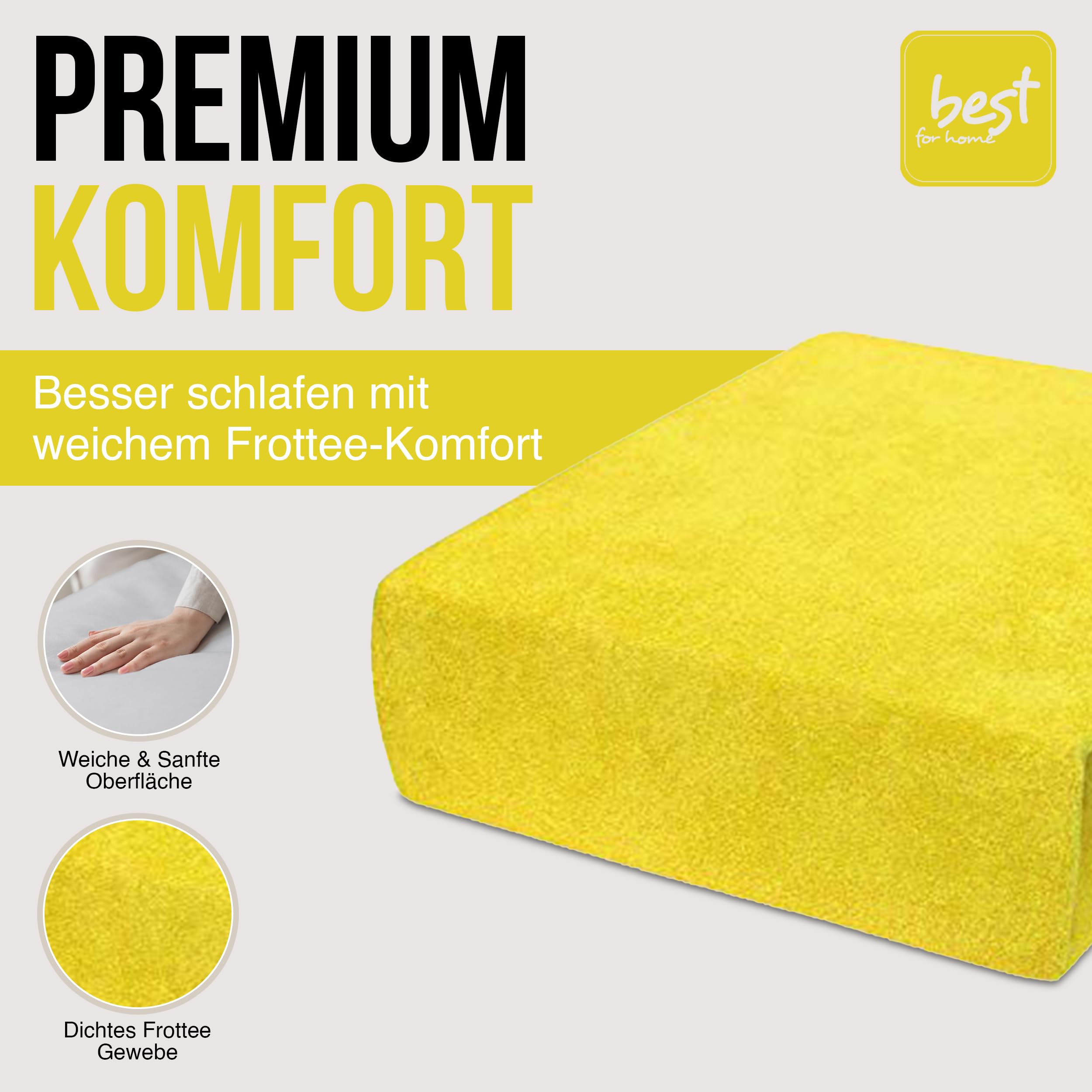 Zitronen-Spannbettlaken 140x200 Cm – Ultraweich, Rutschfest, Mit Kissenbezug, Perfekt Für Kinderzimmer