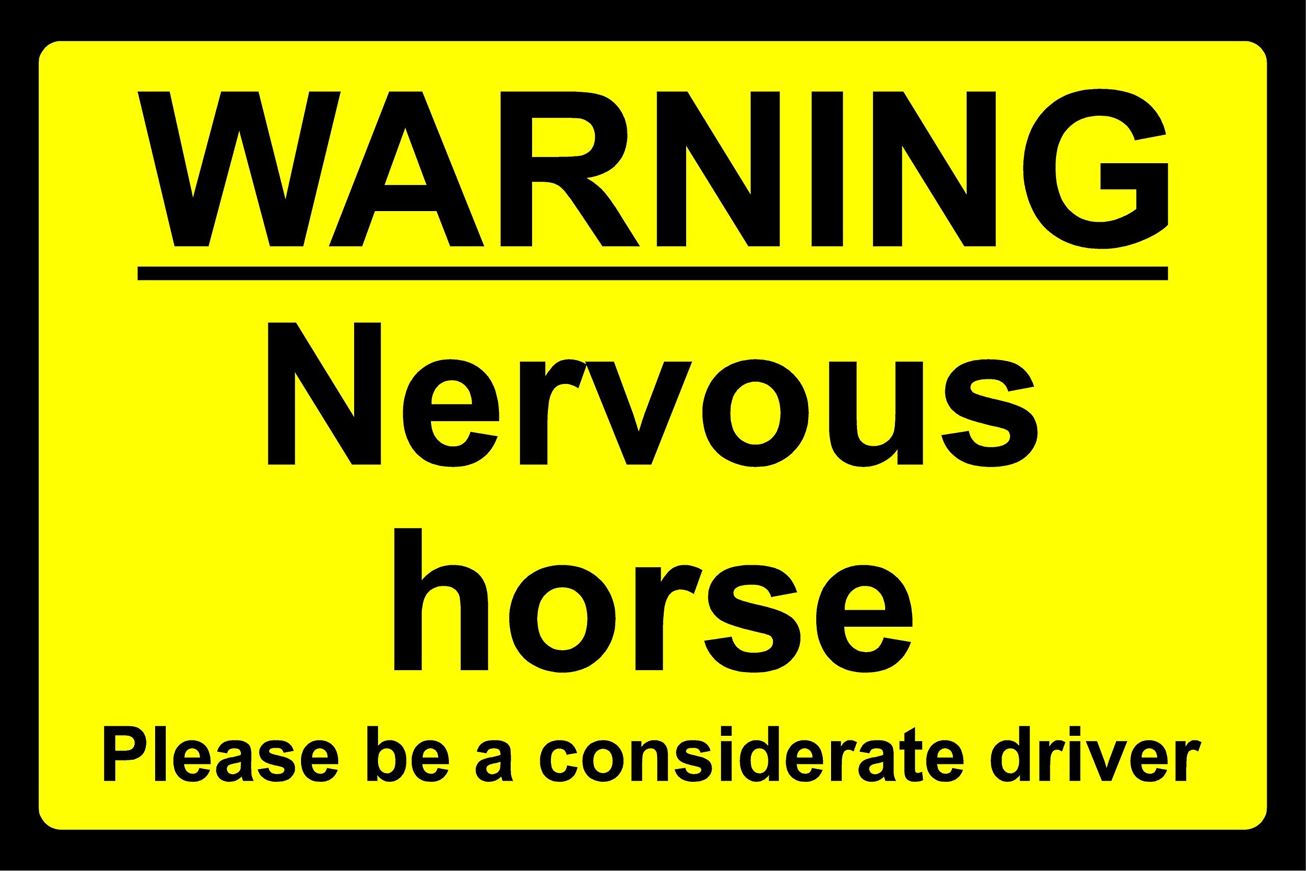 Kpcm Display Ltd Warning Sign Nervous Horse In Transit Horse Safety Sign - 1Mm Magnetic Sign 300Mm X 200Mm